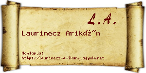 Laurinecz Arikán névjegykártya